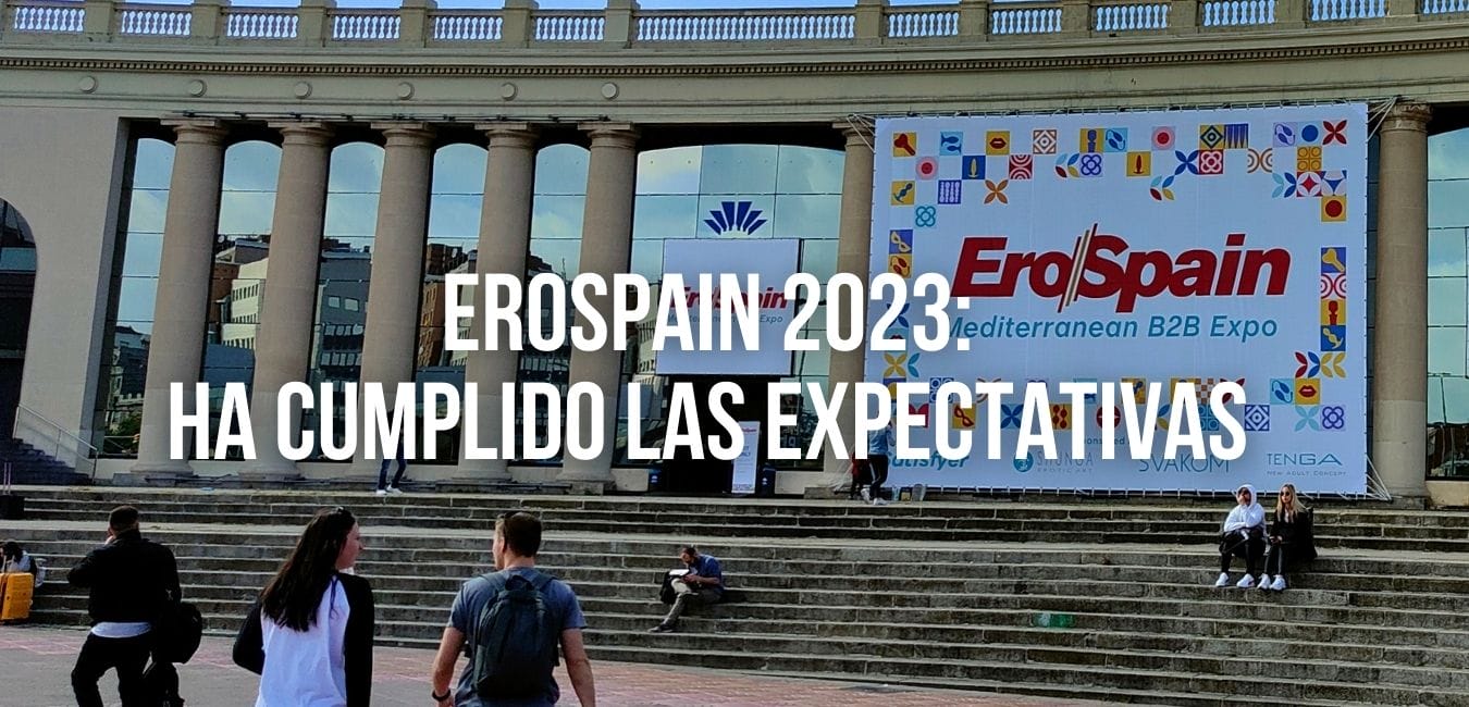 fotografía de la fachada de la fira de Barcelona con un letrero que reza "erospain 2023 ha cumplido las expectativas"